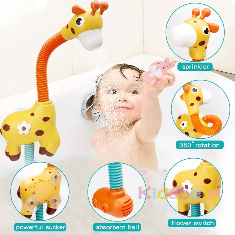 Baby Giraffe Shower Bath Toys Water Toys Bathtime Fun Shower Toys Electric Spray Water Squirt Sprinkler