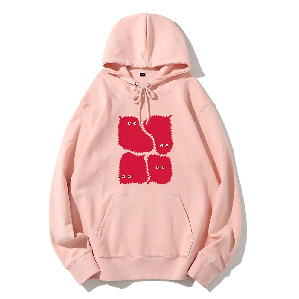 Pink Cute Funny Durian Minimalist Retro Matisse Abstract Botanical Nature Aesthetic Hoodie Women’s Autumn Winter Sweatshirt