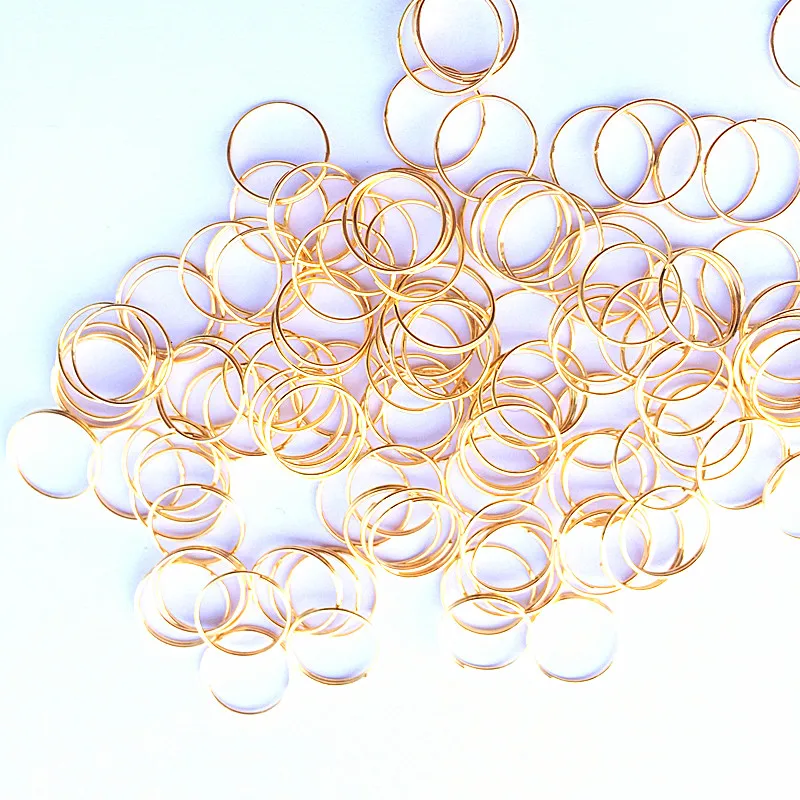 100pcs/lot 12mm Gold Stainless Steel Rings Crystal Chandelier Ball Parts Connector Curtain Accessories Connecting Octagon Beads