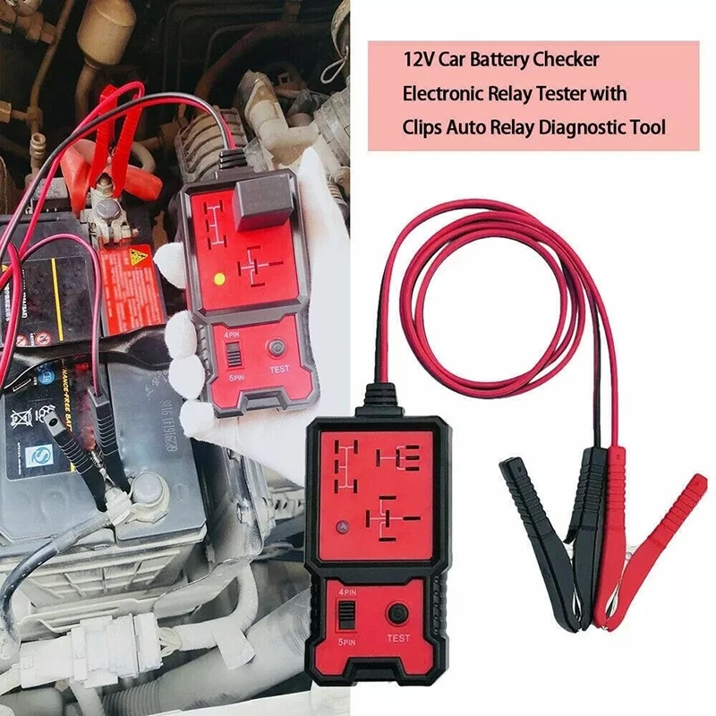 DC 11-15V Car Automotive Relay Tester for 4 Pin 5 Pin Relay Auto Repairing Tool Suitable for Coil Resistance Over 20 ohms Relay