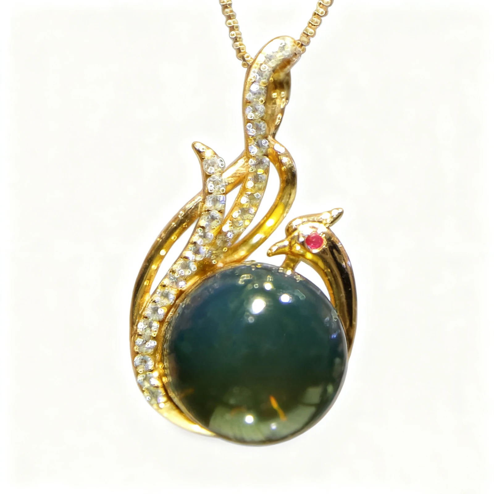 Natural Mexican Blue Amber Pendant Sterling Silver Phoenix Handmade Jewelry Gift for Women 12mm Blue Amber Bead