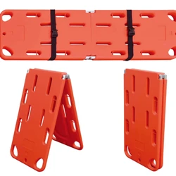 Stretcher hospital home first aid thickened aluminum alloy folding two-fold pulley fire rescue four wheels