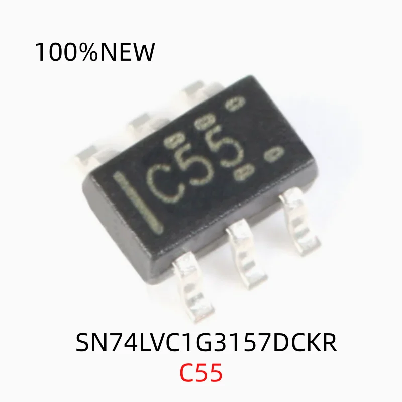 (100 Pieces) 100% New Sn74Lvc1G3157Dckr Silk Screen C55 Package Sc-70-6 1-Channel 2:1 Analog Switch Logic Chip Ic