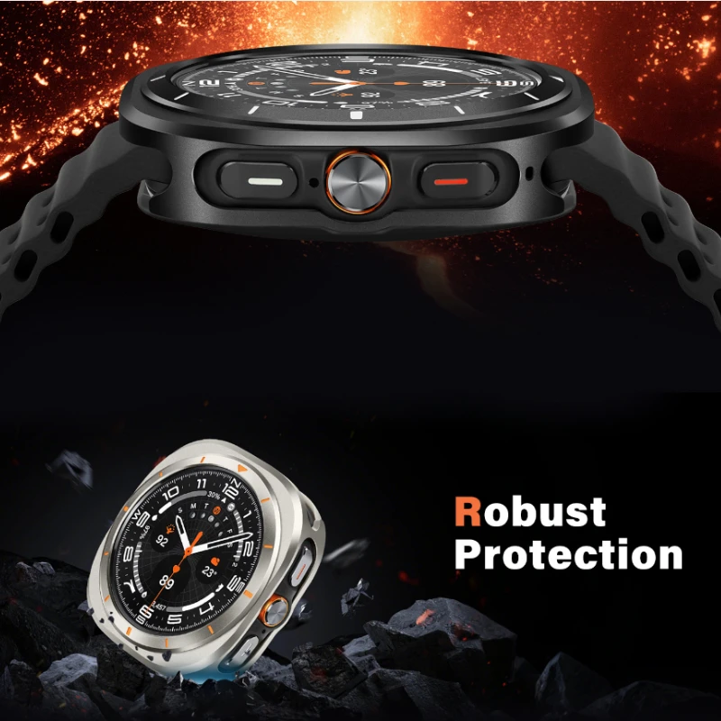 Capa Protetora Metálica Compatível com Samsung Galaxy Watch7 Ultra 47mm, Acessórios para Smartwatch, Protetor de Bumper