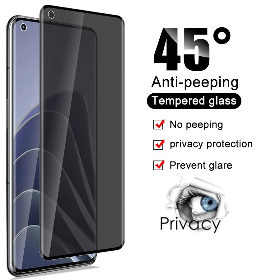 Full Cover Anti-Peeping Tempered Glass For Oneplus 7 8 9 7T 10 Pro 8T 9R Privacy Screen Protector on Oneplus Nord N10 N100 N200