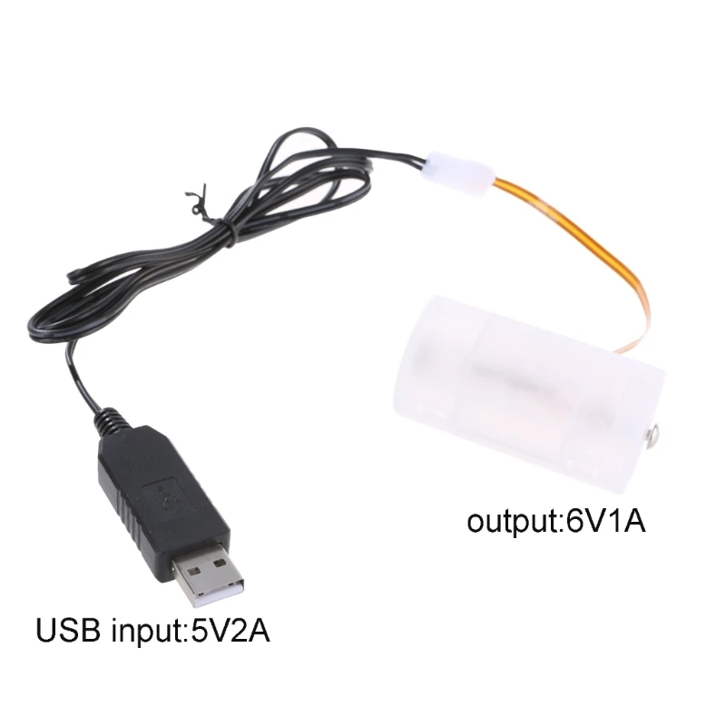 USB LR20 D Battery Eliminators Replace 5V to 6V Power Supply Converters 4Pcs 1.5V LR20 D Cable images - 6