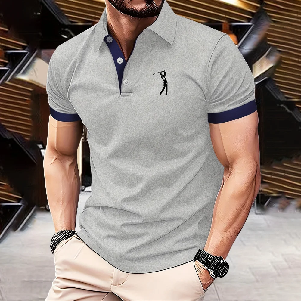 

New Golf Men's Summer Short Sleeve T Shirt Business Style Breathable Comfortable With Button Soft Fashion Polo Shirt Polo men