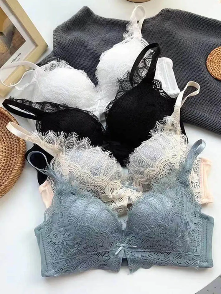 

Wireless Bra Push Up Underwear for Women Lingerie Feminina Sexy Intimates Lace Eyelash Bralette