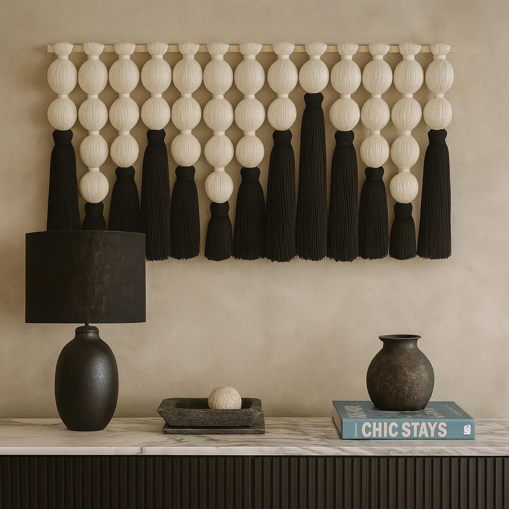 Housewarming Gift Tassel Tapestry Sphericity Bubble Macrame Wall Art Hanging Living Room Art Wall Decorations for Home Luxury