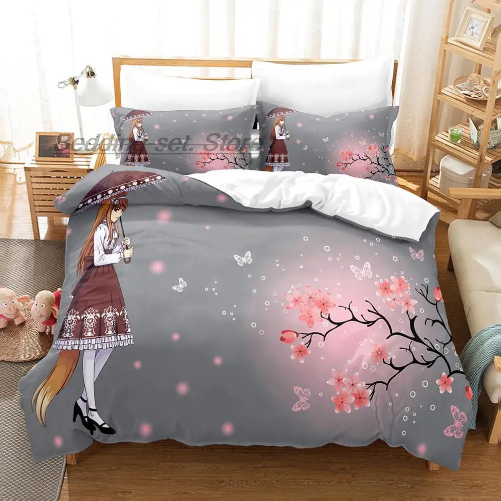 

Spice and Wolf Bedding Set Single Twin Full Queen King Size Bed Set Aldult Kid Bedroom Duvetcover Sets 3D Print Anime 2022