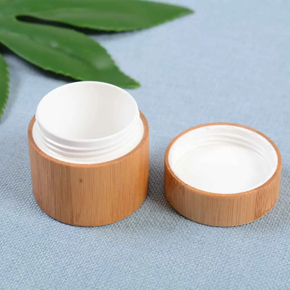 3g/10g/15g/30g Round Bamboo Cosmetics Bottles Cream Jar Nail Art Mask Refillable Empty Cosmetic Makeup Container Storage Box