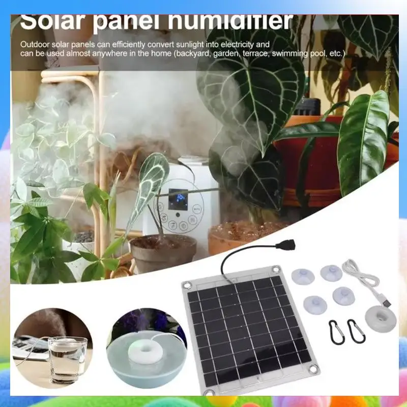 

Solar Panel Humidifier 10W Single Sided Portable USB Atomizer Energy Saving Moisturizing Water Pump Gardening Supplies-AA25