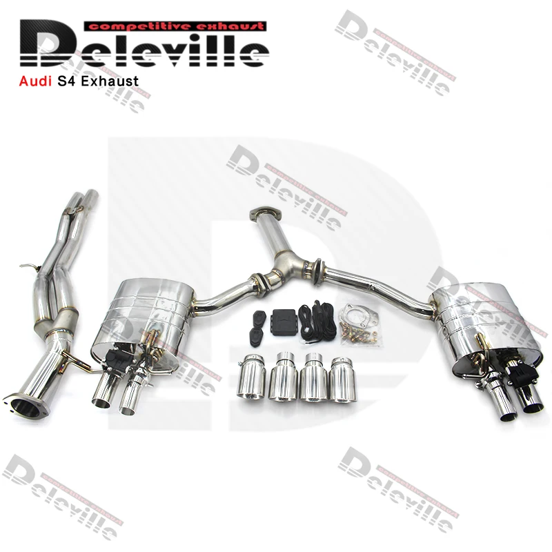 Audi S4 2013-2021 Valvetronic 배기 머플러 배기 시스템 용 304 스테인레스 스틸 배기 파이프