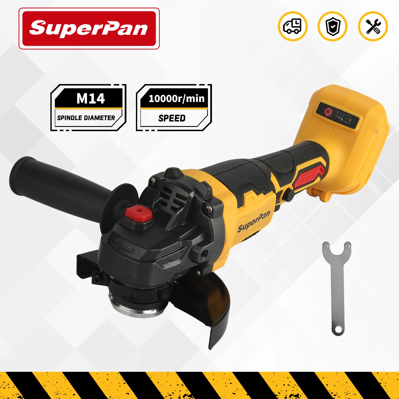 

SuperPan 20V Brushless Cordless Angle Grinder, 680W High Power Output, 125mm (5") Grinding Wheel, 0-10000RPM Variable No-Load Sp