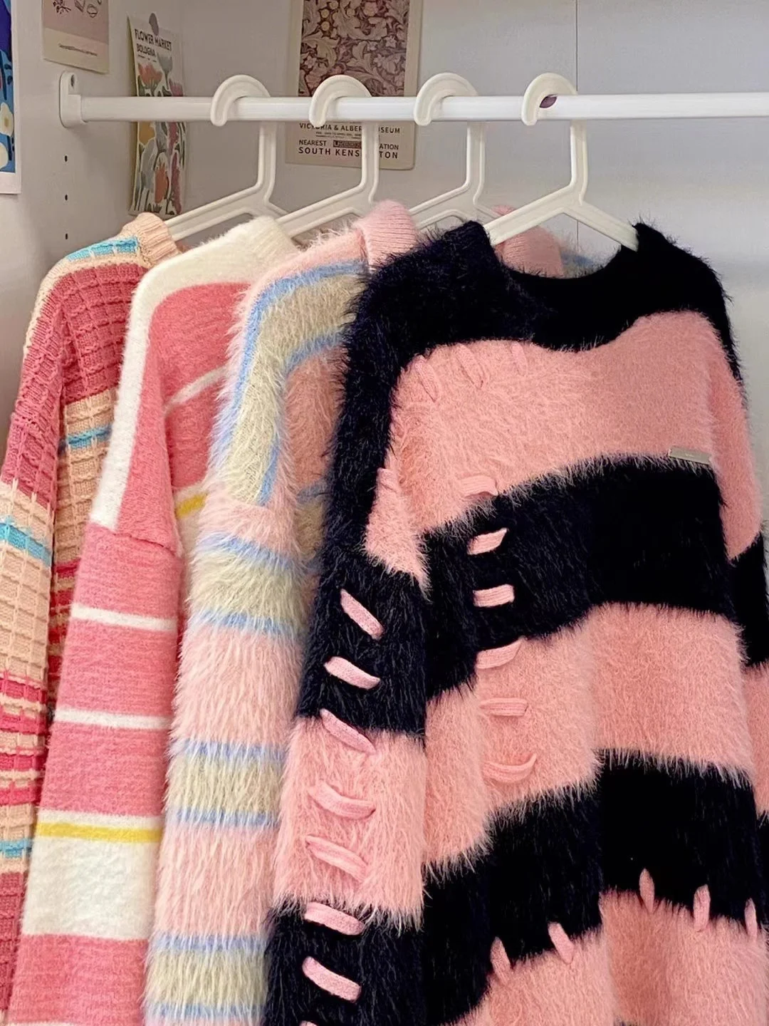 Soft Plu  Velvet Striped Color Blo Women's Sweater Autumn Winter Loose Design Lazy Knitted Top Comfortable Warmth