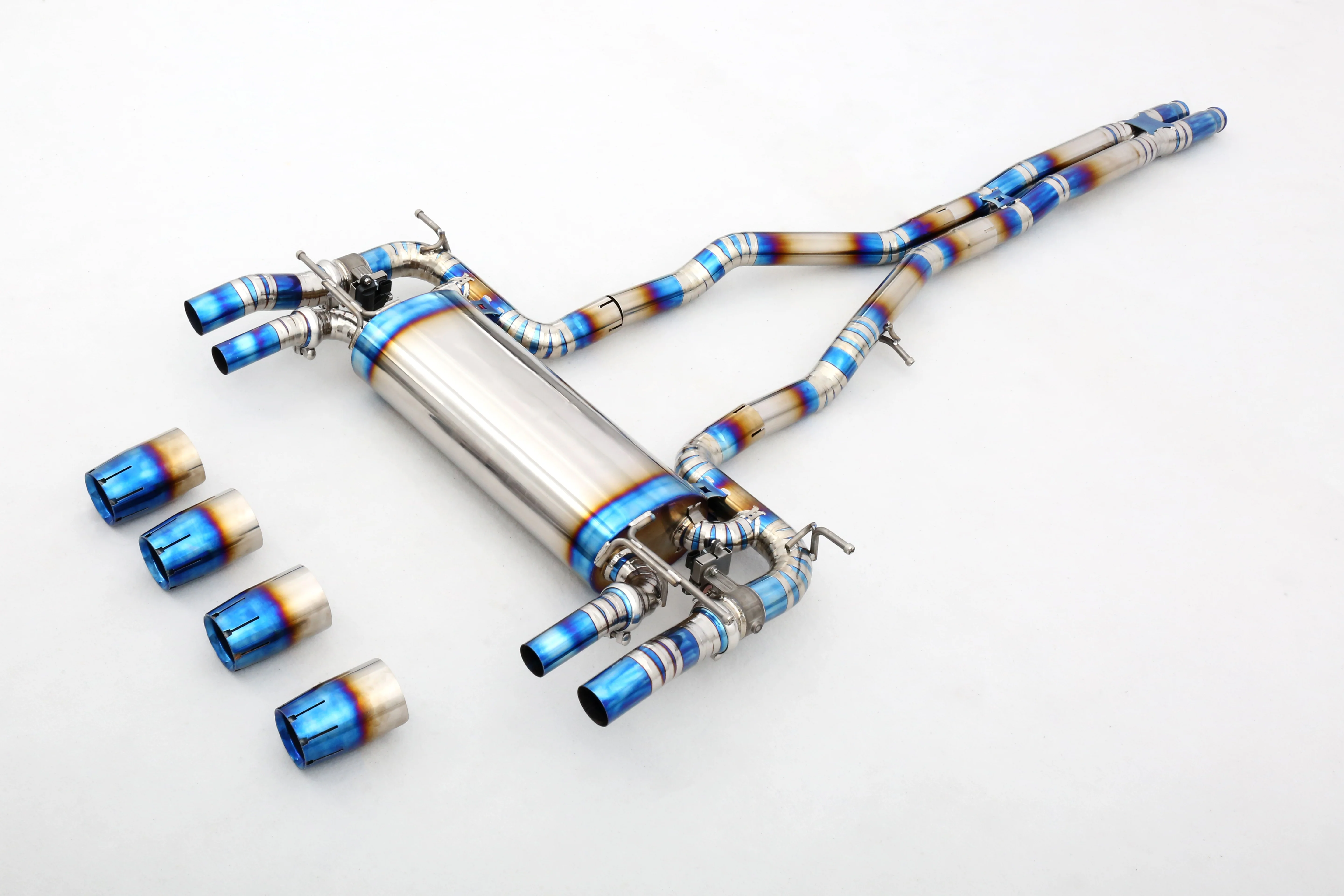 Custom Designed Titanium Valve Catback Exhaust System Polished Finish 1.2mm Thickness 1 Year Warranty 3.0T