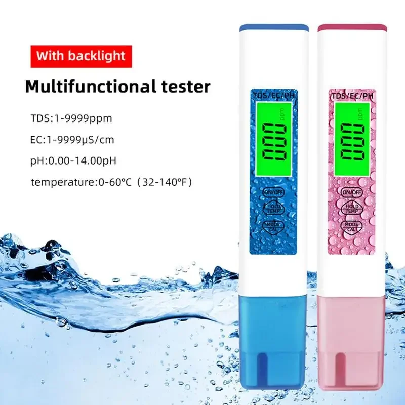 Digital PH Tester For Water 4-in-1 PH Test Pen Water TDS Meter Reliable Accurate PH TDS Conductivity Temperature Meter Aquarium