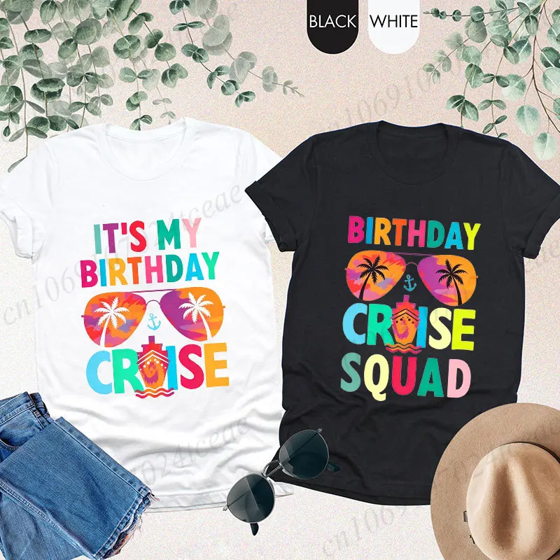 Birthday Cruise Squad T-Shirts It's My Birthday Cruise Squad Shirts Travel Party Graphic Family Matching Vacation Tshirt Gifts