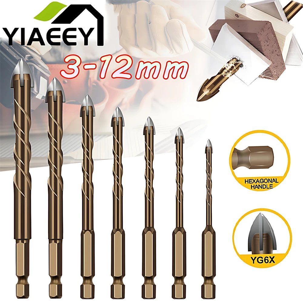 

Удлиненные шестигранные биты для плитки, Открыватель для стекла, керамики, бетона, сплав, Размеры 3/4/5/6/8/10/12 мм