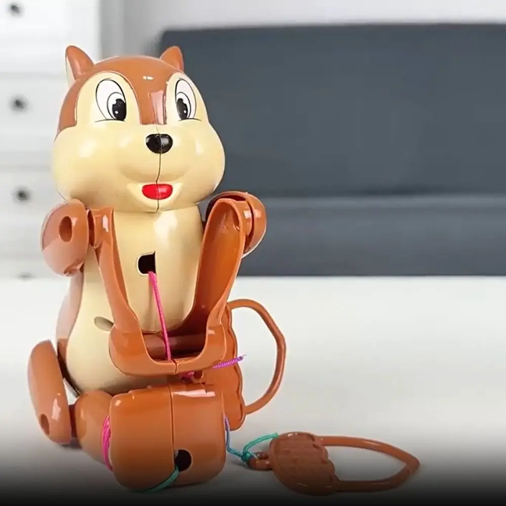 Cute Creative Rope Climbing Squirrel Pull-up Plastic Baby Toy Cartoon Funny Animal Model Dolls for Toddlers Children