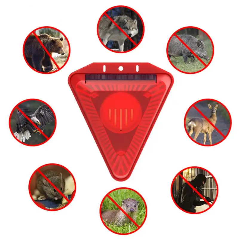 6LED Solar Alarm Light IP65 Waterproof Sensor 129dB Siren Dog Barking Gunshots Garden Home Security Solar Alarm Lamp Outdoor