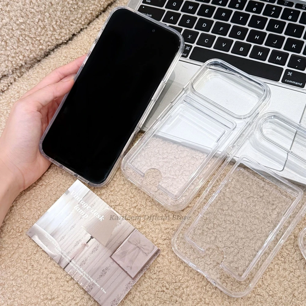 Case For iPhone 18 Pro Max 17 16 15 14 Plus Clear Cover Soft TPU Wallet Bag with Card Slot Shockproof For iPhone 13 12 Air 17e