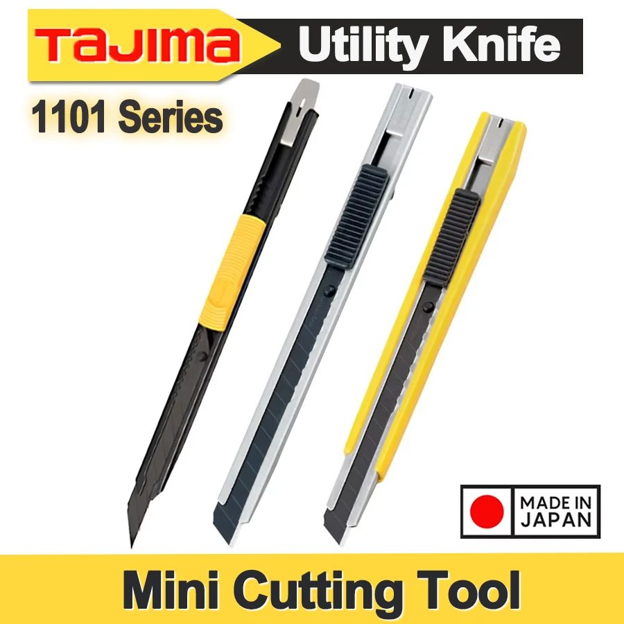 TAJIMA Utility Knife Black Stainless Steel Blades Mini Cutting Tool Package Opener 1101-0005/1101-0006/1101-0235/1101-0404