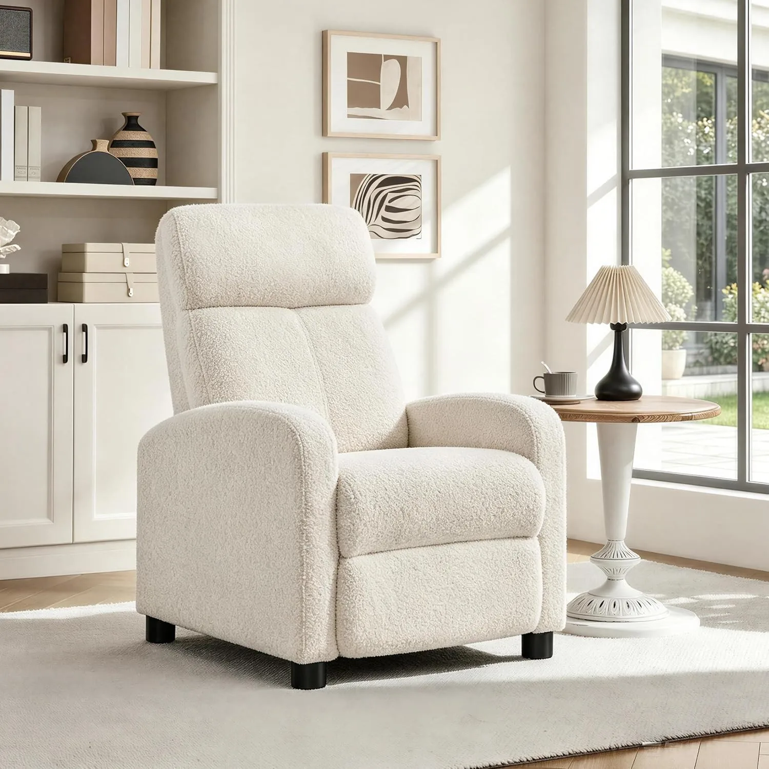 Fabric Recliner Chair Adjustable Modern Single Sofa Chair with Pocket