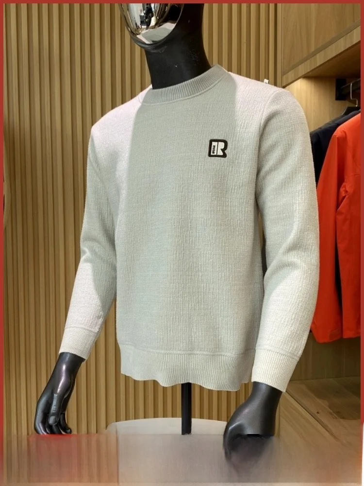 

Удобный вязаный свитер на подкладке Fce, повседневный универсальный мужской зимний модный полиэстеровый свитер, круглый теплый мягкий трикотаж