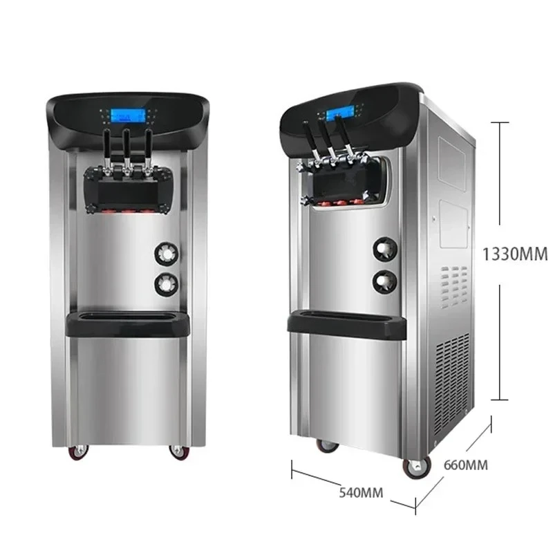220V 2200W Desktop Soft Ice Cream Machine Automatic Commercial Household Dual-purpose Cone Sundae Ice Cream Making Equipment