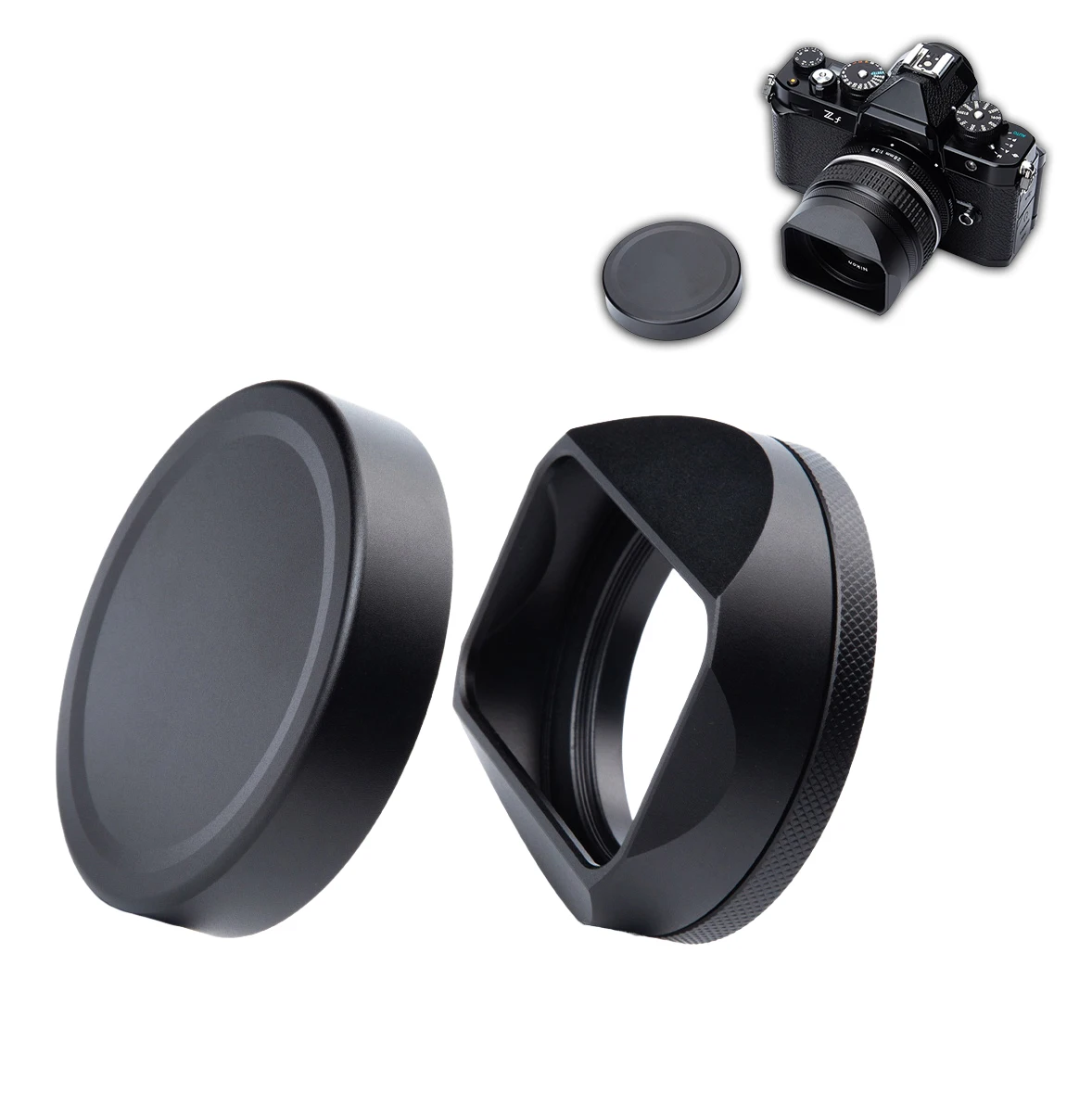 Z40f2 Lens Hood 28f2.8 Lens Shade for Nikon Nikkor Z 28 F2.8SE/Z 28F2.8 Z 40F2SE/Z 40F2 Metal Lens Hood with Cap LH-N52 Replaces