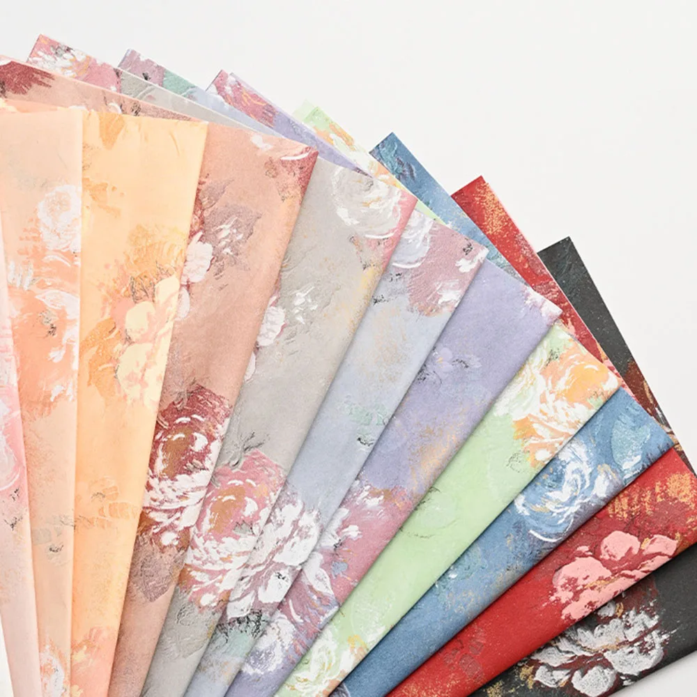 10 Sheet Floral Roses Peony Pattern Gift Wrapping Paper Scrapbooking Supplies Craft Paper 52×60cm Flower Bouquet Packaging