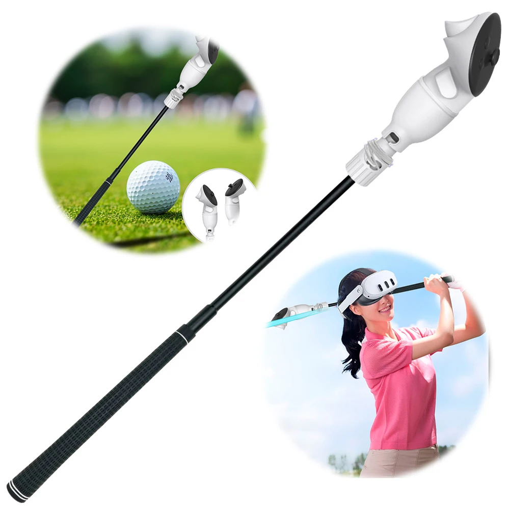 VR Golf Club Grip Retractable Handle VR Golf Club Adapter Realistic VR Golf Simulator Handle for Oculus Quest 3S Controller