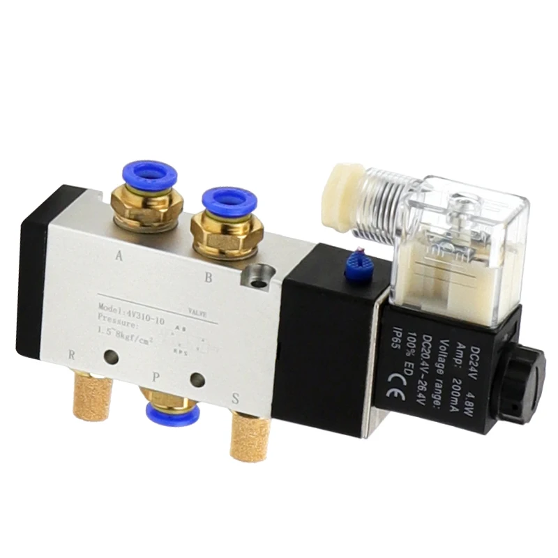 

2-позиционный 5-скоростной вентилируемый воздушный электромагнитный клапан 4V310-10 DC12V DC24V AC24V AC110V AC220V - электропневматический регулирующий клапан