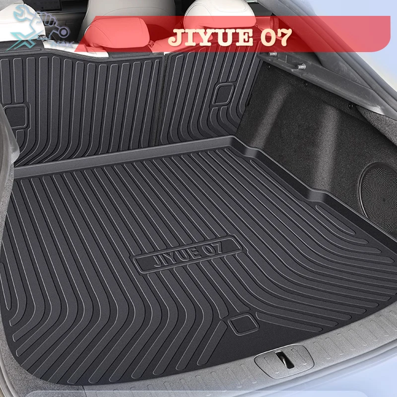 For JIYUE 07 2024 TPE Custom Fit Car Trunk Mat All Season Black Cargo Mat 3D Shaped Laser Measured Trunk Liners