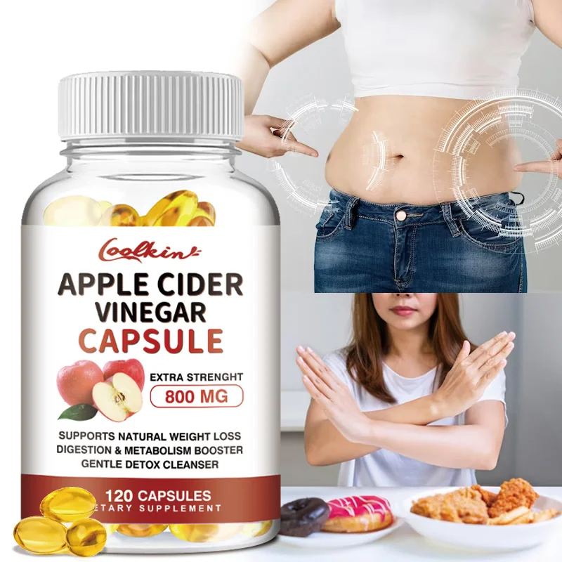 Apple Cider Vinegar Capsules - Helps with Detoxification, Weight Management, Appetite Suppression and Improved Digestive Health