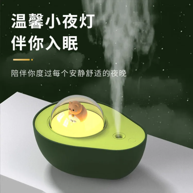 Humidificador de aguacate, luces nocturnas con pulverizador de recarga