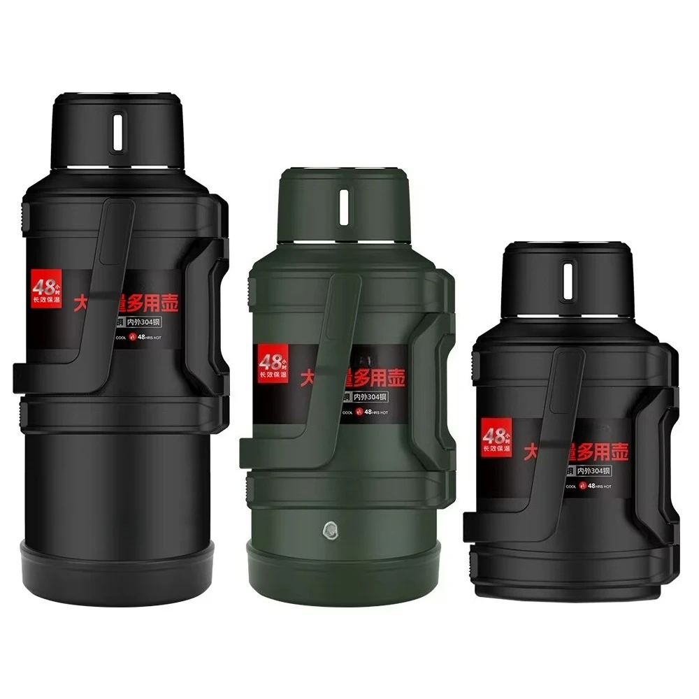 Stainless Steel 3000ml Vacuum Flask Double Wall Insulated Sports Water Bottle for Hiking Travel Camping Outdoor Activities
