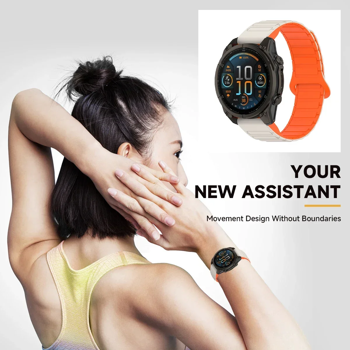 20mm 22mm 26mm Quick Fit Magnetic Band for Garmin Fenix 8 7X 7 7Pro 7S 6X 6 6S 5X 5S Plus Enduro 2 Forerunner 955 Silicone Strap