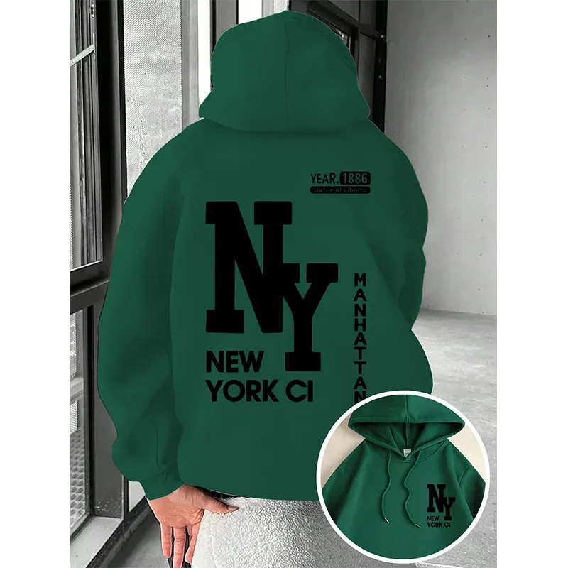 New Men's Autumn Fashion Letter Printed Soft and Comfortable Hoodie Outdoor Street Style Clothing