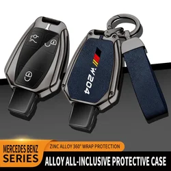 Auto TPU Zinc Alloy Key Case Bag For Mercedes Benz W204 Logo Car Key Chain Car Metal Key Shell Interior Decoration Accessories