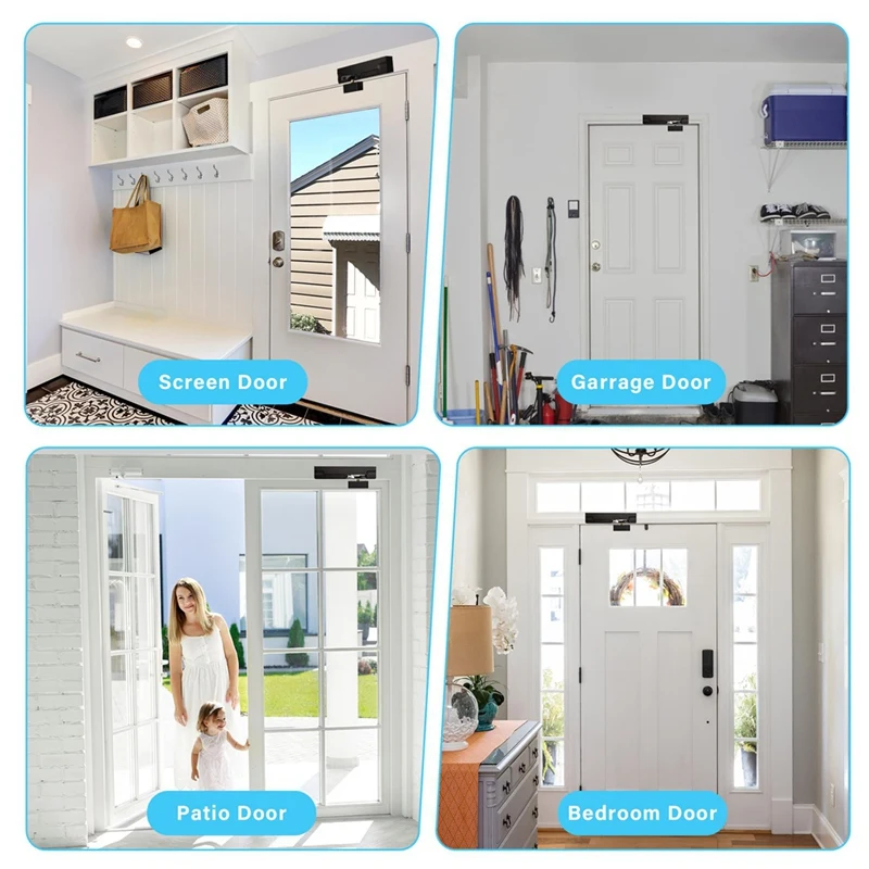 Intelligenter Türschließer – Legierung, automatischer Tor-Türschließer, für Bildschirme zu Hause und Wohnen, Sturm, Garage, einfach zu installieren