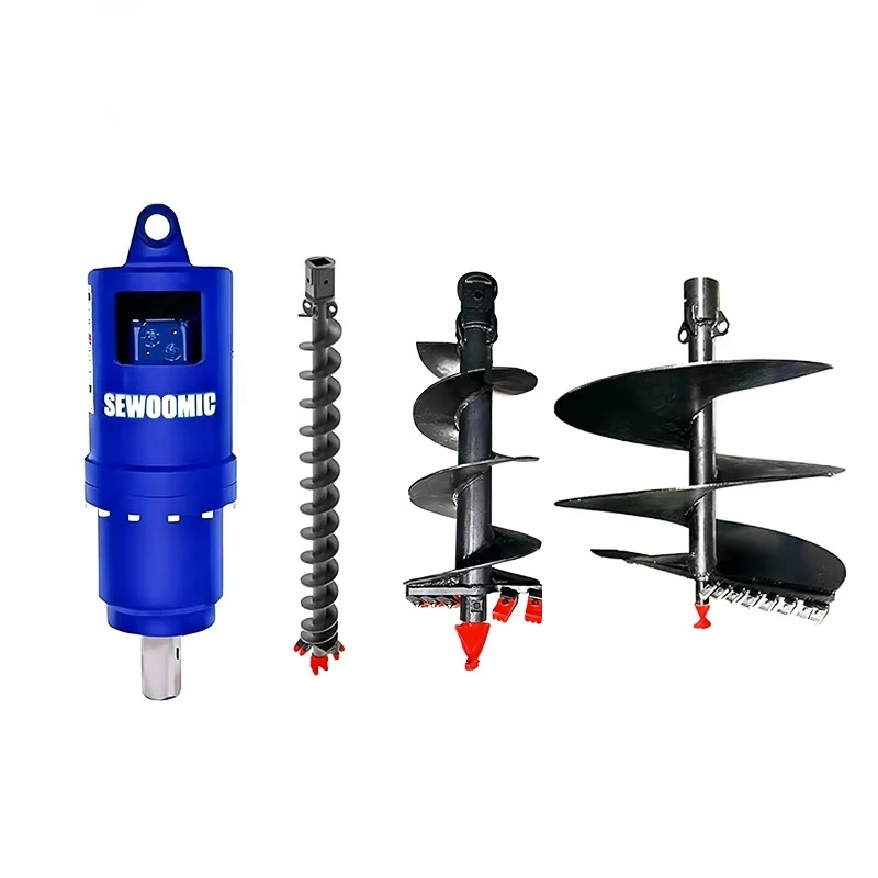 Gucan Hydraulic Earth Auger Drill Bit Attachment For Mini   Skid Steer Loader With Auger Motor