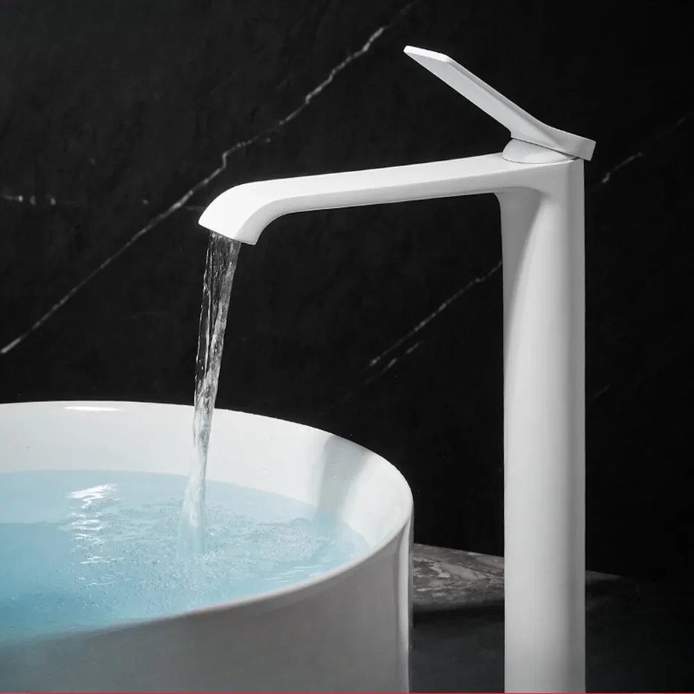 

Faucet table basin heightened toilet face All copper waterfall personalized faucet Bathroom washbasin