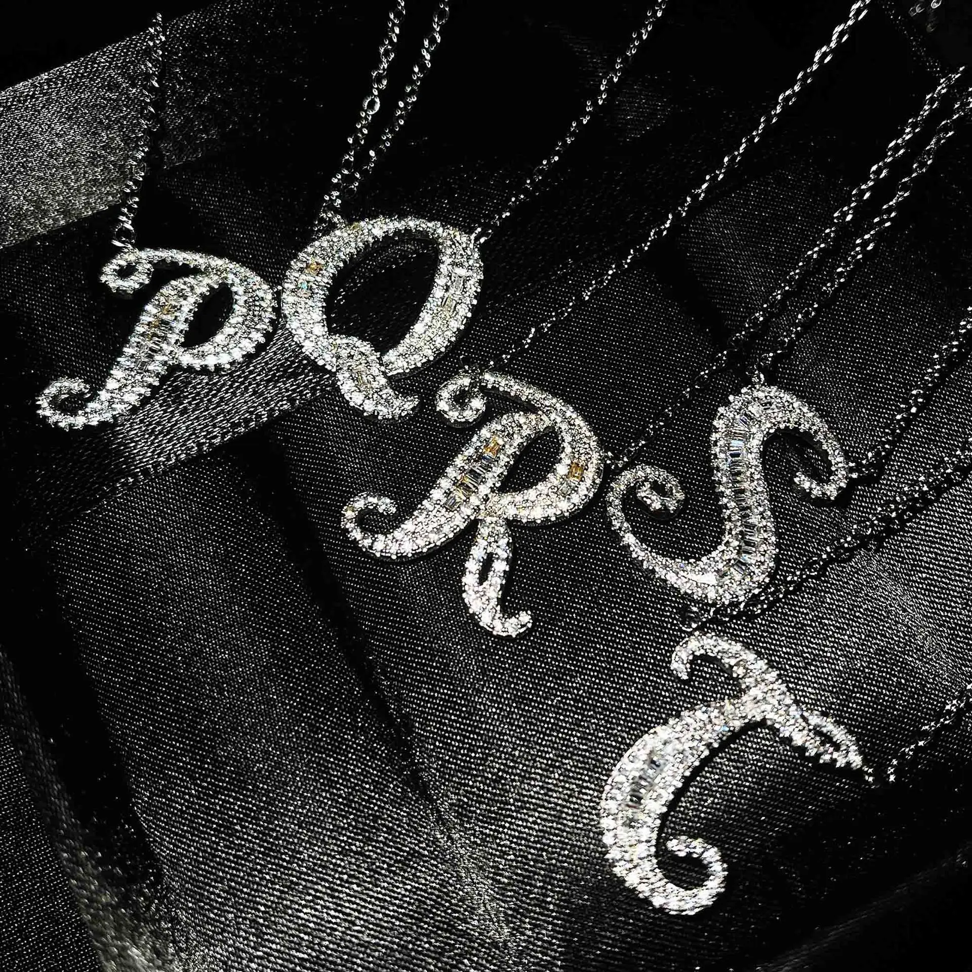 

D VVS1 Moissanite Name Necklace A-Z 26 Letter Initial Pendant Real Silver 925 for Women Girl Valentine's Day Gift Jewelry Choker