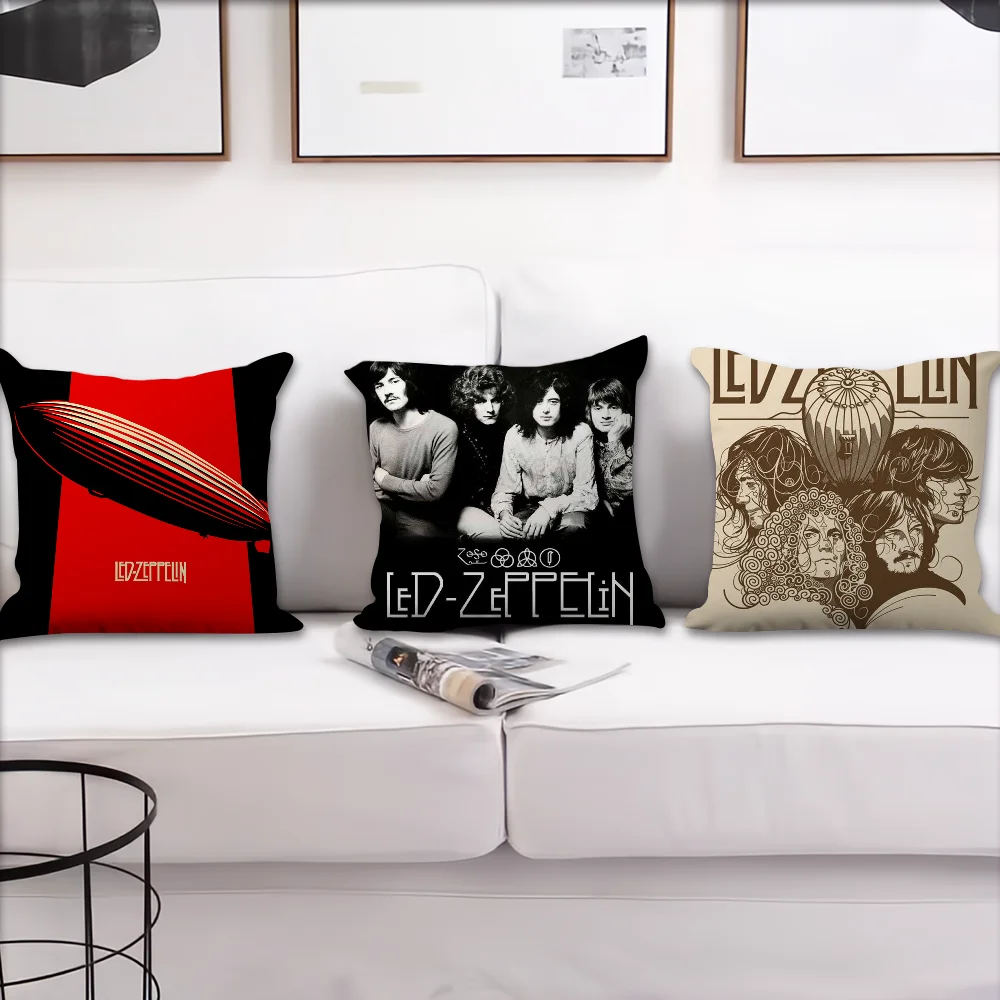 The Band L-Led Z-Zeppelin غطاء وسادة ناعم مريح لأريكة غرفة المعيشة ديكور المنزل والمكتب أغطية حماية