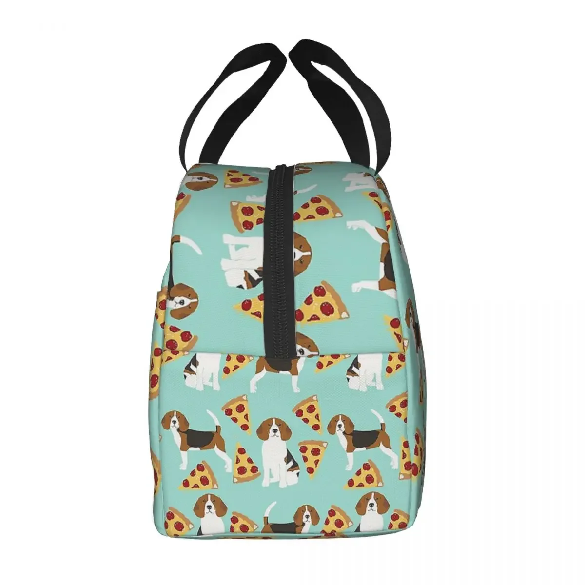 Lunch Bags for Women Kids Beagles Love Pizza Dog Thermal Cooler Waterproof Picnic Food Funny Polyester Lunch Box Bento Pouch image 3