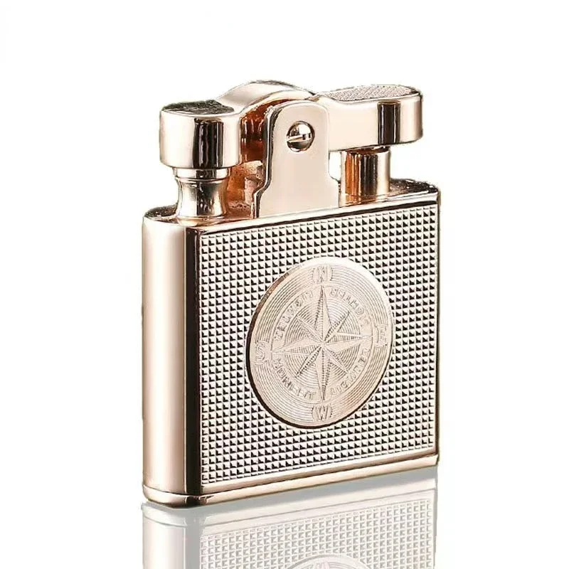 New Windproof Retro Brass Cigar Lighter Cigar Lighter Men Smoking Accessories Gadget Metal Luxury Kerosene Lighter Waterproof