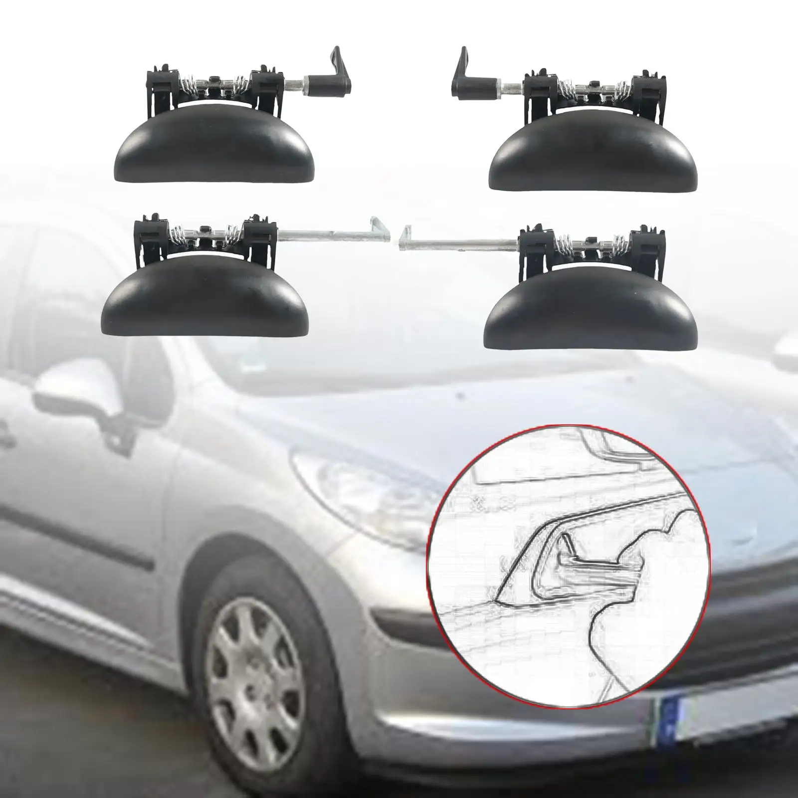 

Внутренняя дверная ручка, простая установка, надежность для Peugeot 206 1998-2009 гг.