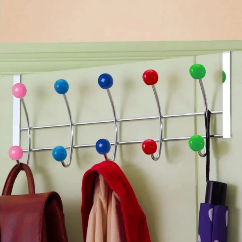 Multicolors Over Door Hanger for Clothes Hanging Heavy Duty Over Door Hooks for Bedrooms Bathroom Door 10 Hooks Hanger for Coat